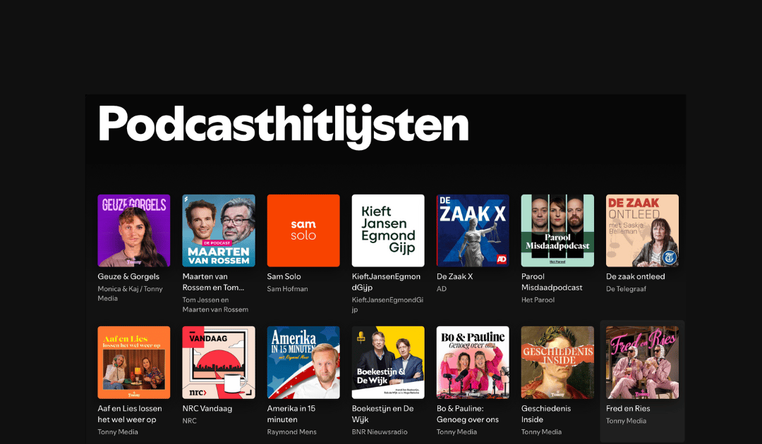 Geen NPO podcast in de Spotify Top 10, hoe kan dat? 📊